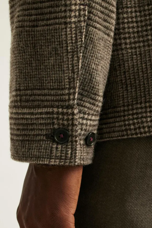 Men Flannels and Shirt Jackets Bonobos Japanese Wool Jacket Caramel Glen Check