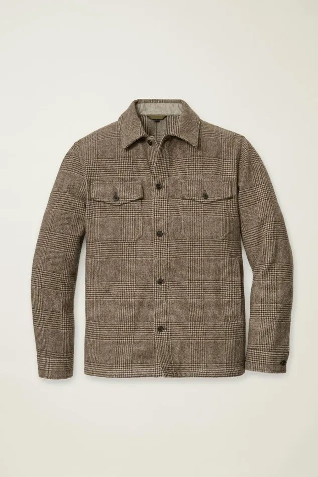 Men Flannels and Shirt Jackets Bonobos Japanese Wool Jacket Caramel Glen Check