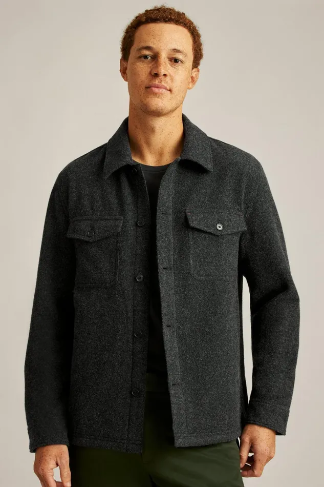 Men Flannels and Shirt Jackets Bonobos Japanese Wool Jacket Charcoal