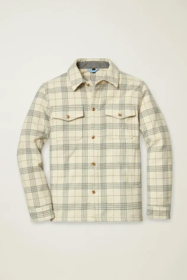 Men Flannels and Shirt Jackets Bonobos Japanese Wool Jacket Ivory Grey Plaid