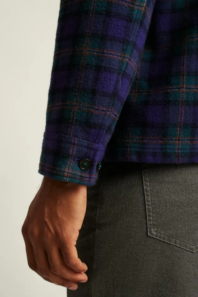 Men Flannels and Shirt Jackets Bonobos Japanese Wool Jacket Purple Cedar Plaid