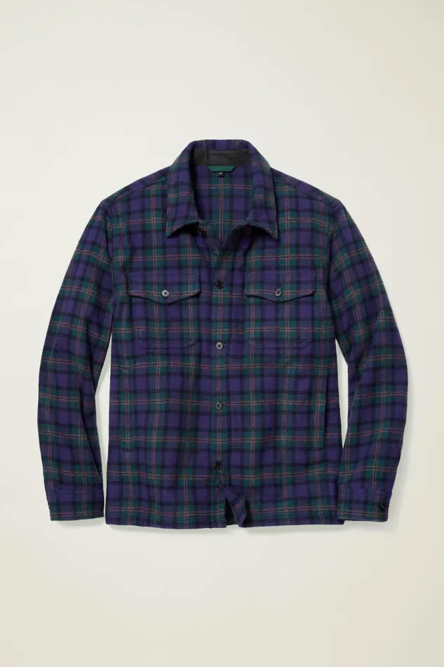 Men Flannels and Shirt Jackets Bonobos Japanese Wool Jacket Purple Cedar Plaid