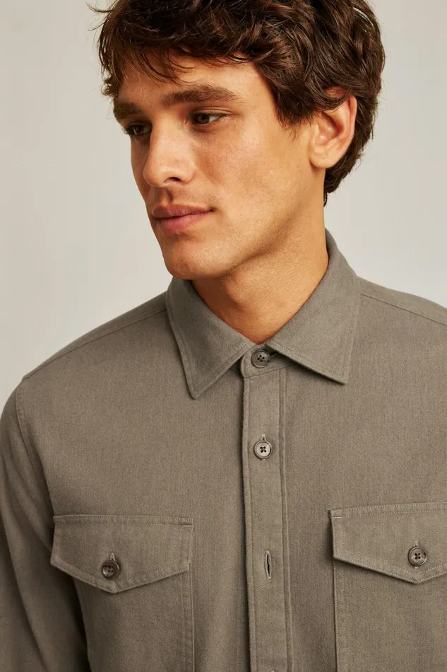 Men Flannels and Shirt Jackets Bonobos Moleskin Overshirt Mushroom Brown