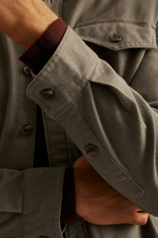 Men Flannels and Shirt Jackets Bonobos Moleskin Overshirt Mushroom Brown