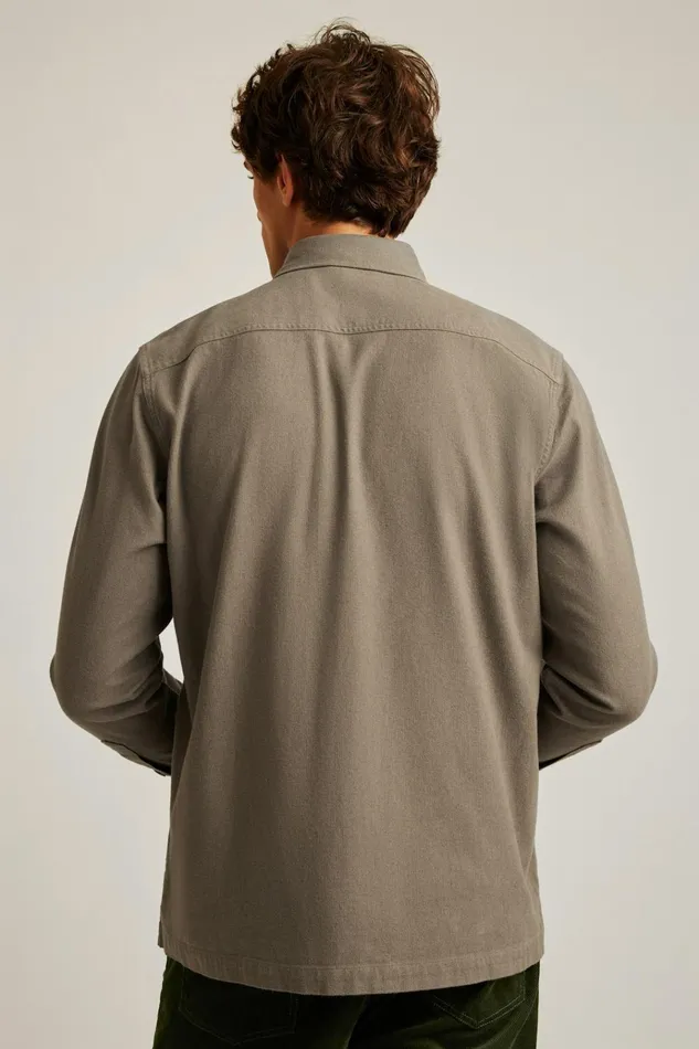 Men Flannels and Shirt Jackets Bonobos Moleskin Overshirt Mushroom Brown