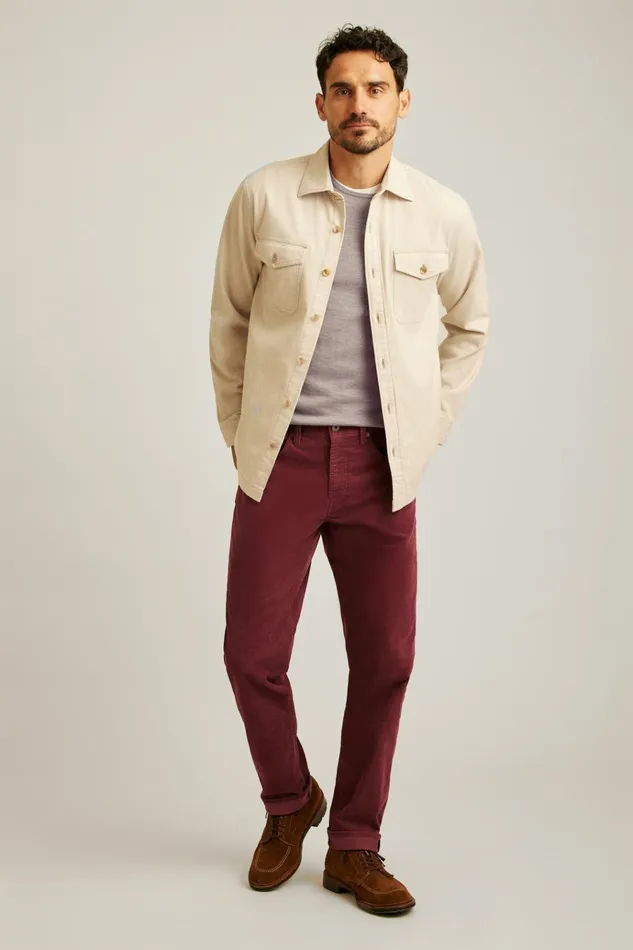 Men Flannels and Shirt Jackets Bonobos Moleskin Overshirt Sandstone