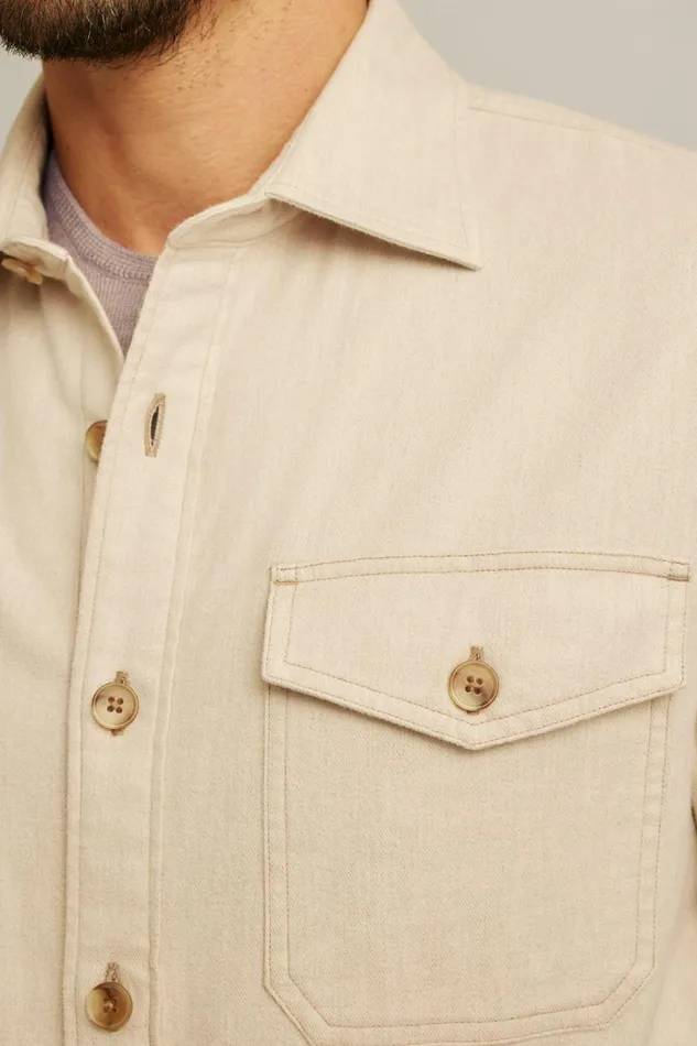 Men Flannels and Shirt Jackets Bonobos Moleskin Overshirt Sandstone