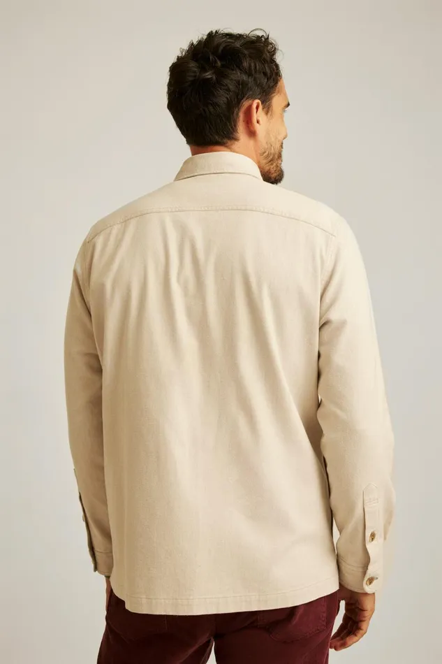 Men Flannels and Shirt Jackets Bonobos Moleskin Overshirt Sandstone