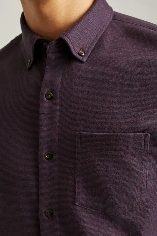 Men Flannels and Shirt Jackets Bonobos Performance Flannel Shirt Berry Houndstooth
