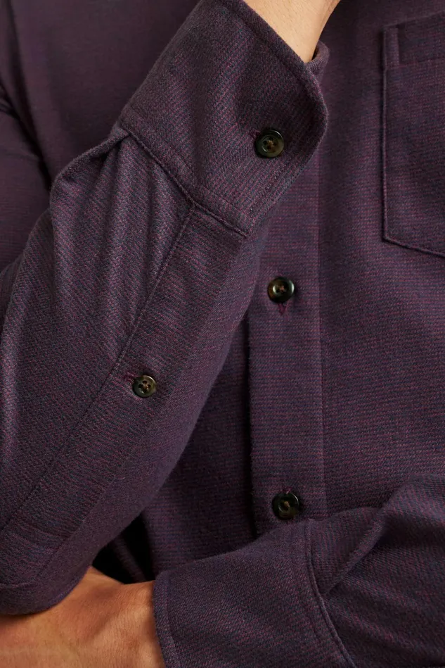 Men Flannels and Shirt Jackets Bonobos Performance Flannel Shirt Berry Houndstooth