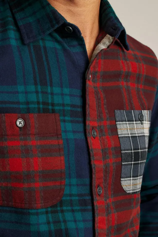 Men Flannels and Shirt Jackets Bonobos Stretch Flannel Shirt Holiday Fun