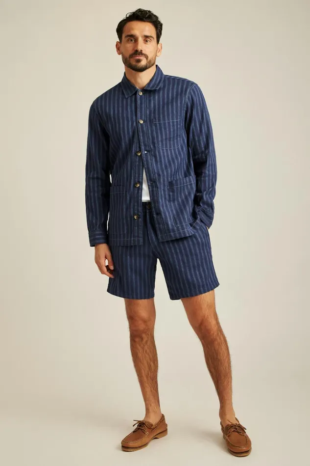 Men Flannels and Shirt Jackets Bonobos Stretch Linen Cotton Overshirt Navy Stripe Men Flannels and Shirt Jackets Bonobos Stretch Linen Cotton Overshirt Navy Stripe