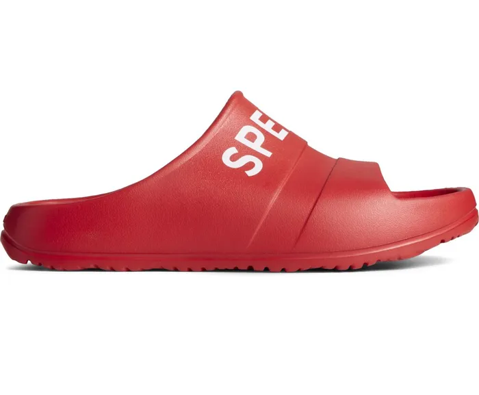 Men Float Slide Logo Sandal Red Sperry Sandals