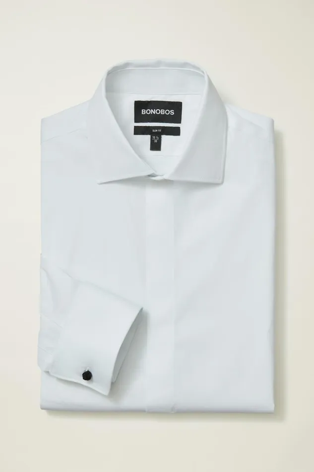 Men Formal Dress Shirts Bonobos Empire Stretch Tuxedo Shirt White