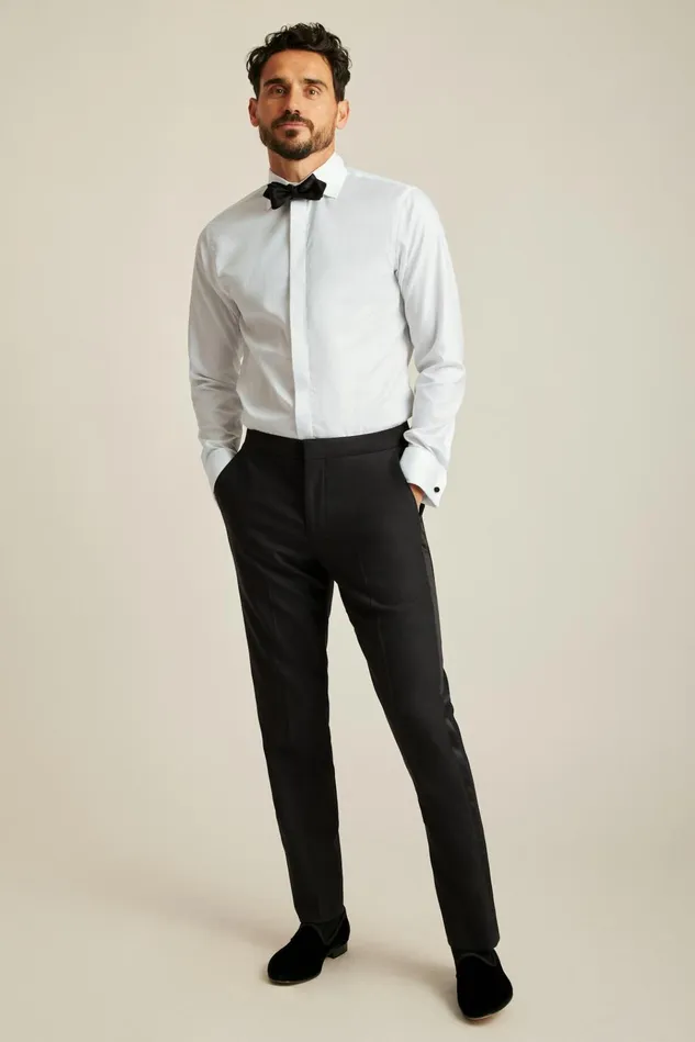 Men Formal Dress Shirts Bonobos Empire Stretch Tuxedo Shirt White Pique