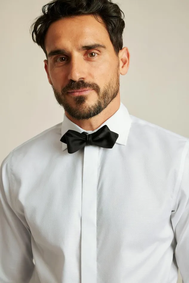 Men Formal Dress Shirts Bonobos Empire Stretch Tuxedo Shirt White Pique