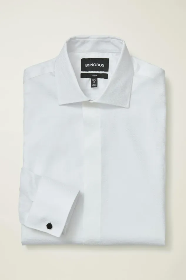 Men Formal Dress Shirts Bonobos Empire Stretch Tuxedo Shirt White Pique