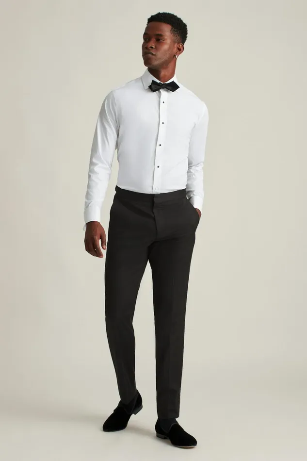 Men Formal Dress Shirts Bonobos Empire Stretch Tuxedo Shirt White With Studs