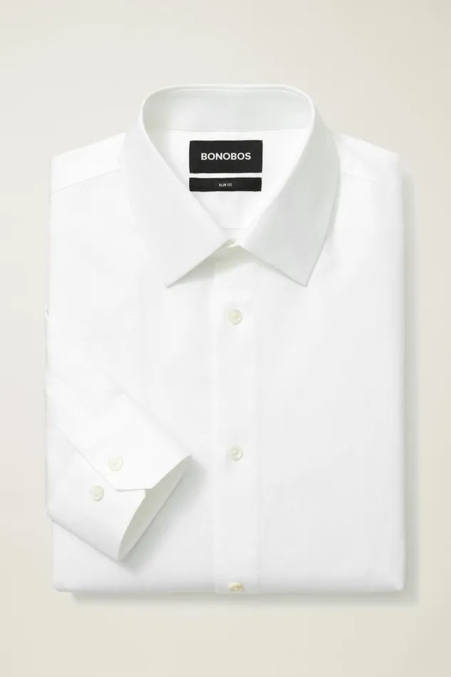 Men Formal Dress Shirts Bonobos Jetsetter Premium Dress Shirt White Dobby