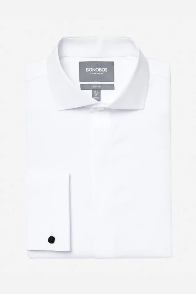 Men Formal Dress Shirts Bonobos Stretch Tuxedo Shirt Extended Sizes White
