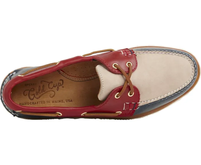 Men Gold Cup Authentic Original Handcrafted In Maine TriTone Boat Shoe NavyRedIvory Sperry Boat Shoes Men Gold Cup Authentic Original Handcrafted In Maine TriTone Boat Shoe NavyRedIvory Sperry Boat Shoes