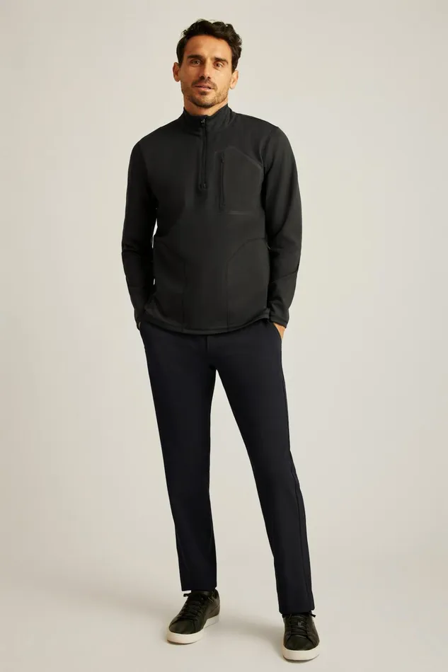 Men Golf Outerwear and Layering Bonobos The Elements Half Zip Jet Black