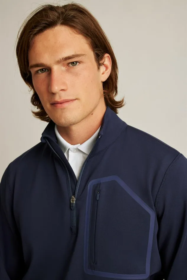 Men Golf Outerwear and Layering Bonobos The Elements Half Zip Navy