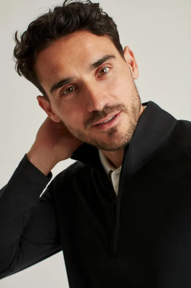 Men Golf Outerwear and Layering Bonobos The Playthrough Performance Golf Half Zip Black