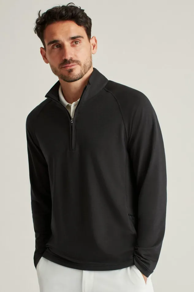 Men Golf Outerwear and Layering Bonobos The Playthrough Performance Golf Half Zip Black