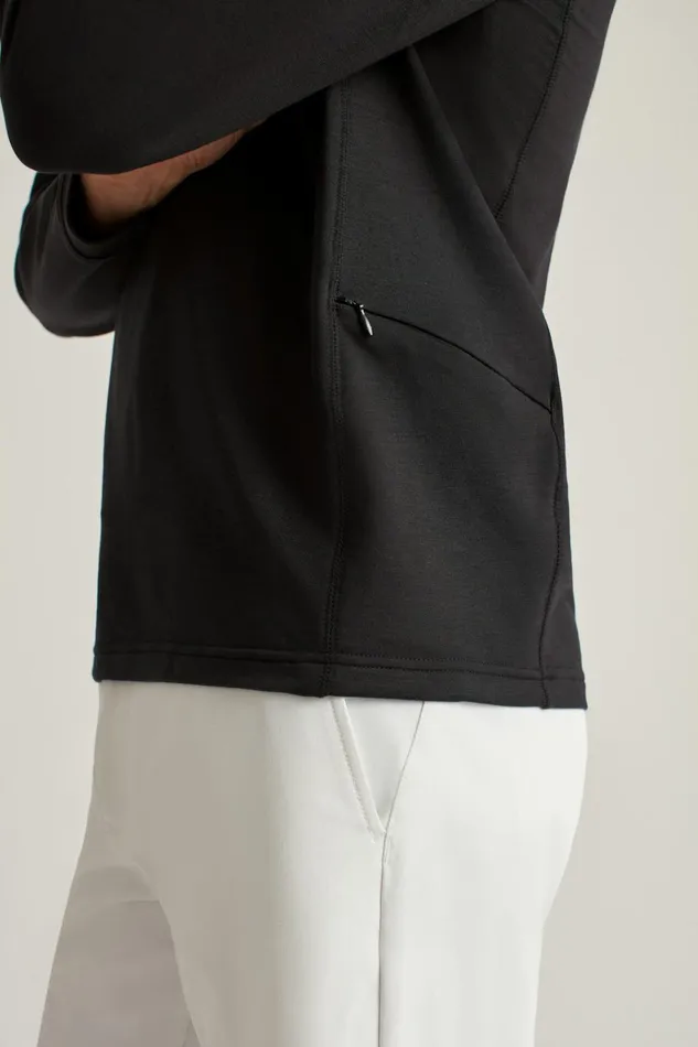 Men Golf Outerwear and Layering Bonobos The Playthrough Performance Golf Half Zip Black