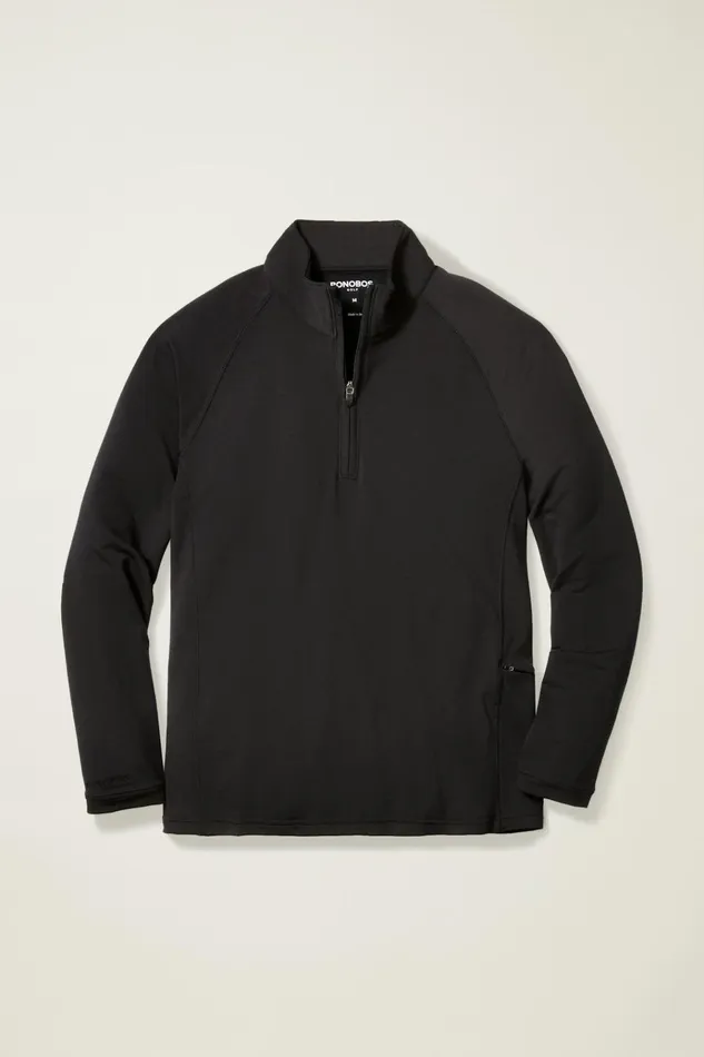 Men Golf Outerwear and Layering Bonobos The Playthrough Performance Golf Half Zip Black