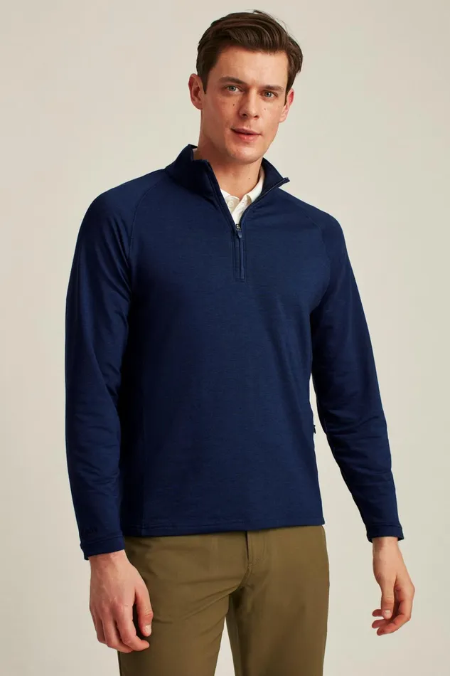 Men Golf Outerwear and Layering Bonobos The Playthrough Performance Golf Half Zip Navy
