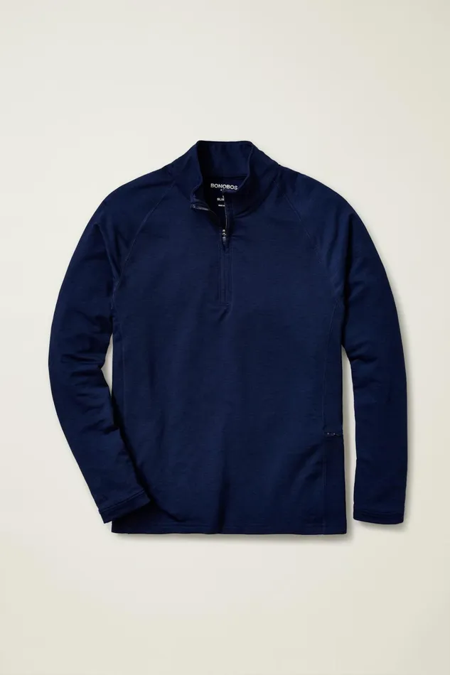Men Golf Outerwear and Layering Bonobos The Playthrough Performance Golf Half Zip Navy