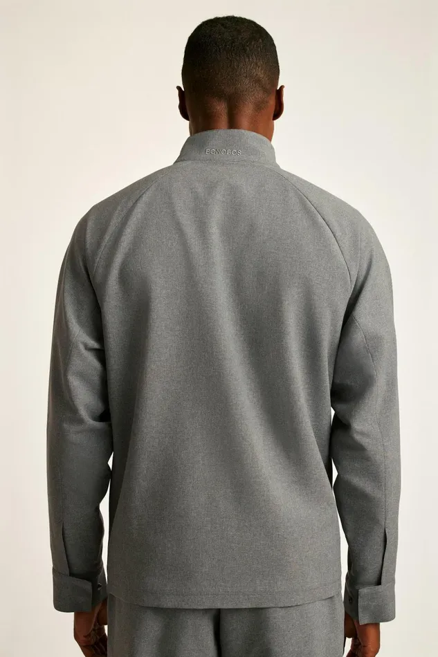 Men Golf Outerwear and Layering Bonobos Tour Harrington Golf Jacket Charcoal Heather