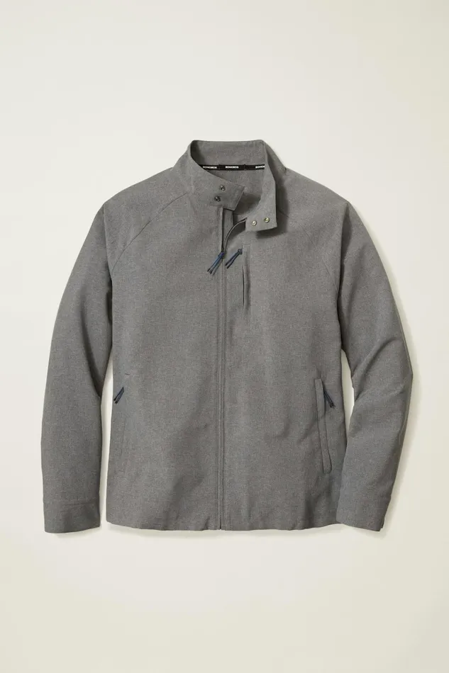 Men Golf Outerwear and Layering Bonobos Tour Harrington Golf Jacket Charcoal Heather