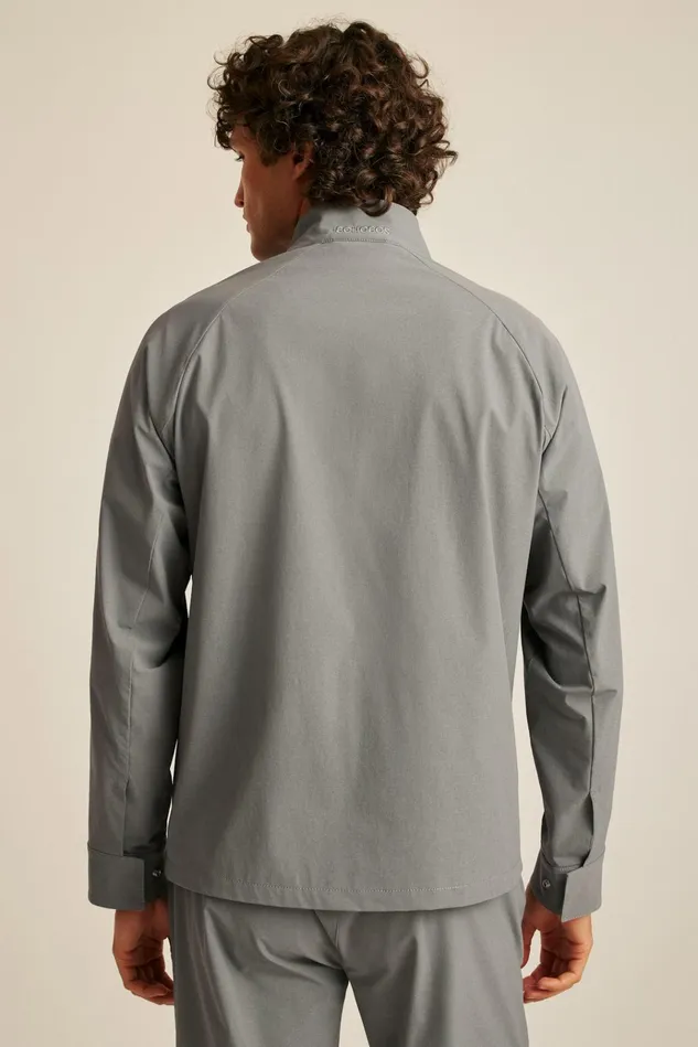 Men Golf Outerwear and Layering Bonobos Tour Harrington Golf Jacket Lava Smoke Dark Grey