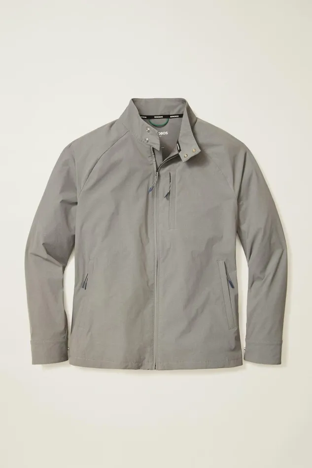 Men Golf Outerwear and Layering Bonobos Tour Harrington Golf Jacket Lava Smoke Dark Grey