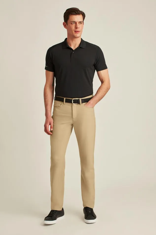 Men Golf Pants Bonobos Performance Link 5Pocket Pants Oak Khaki