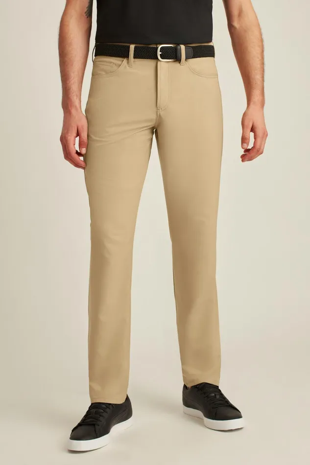 Men Golf Pants Bonobos Performance Link 5Pocket Pants Oak Khaki