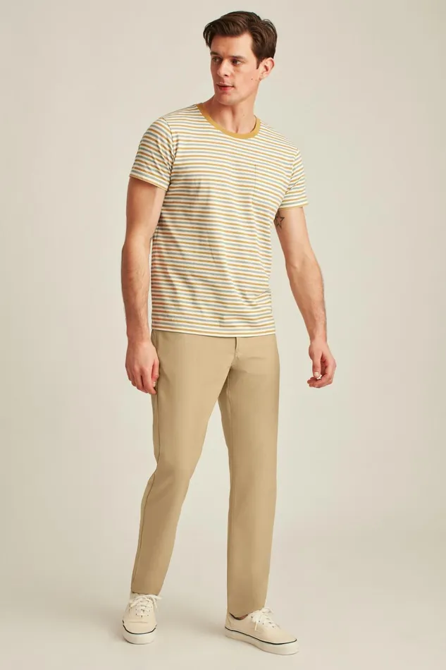 Men Golf Pants Bonobos Performance Link 5Pocket Pants Oak Khaki