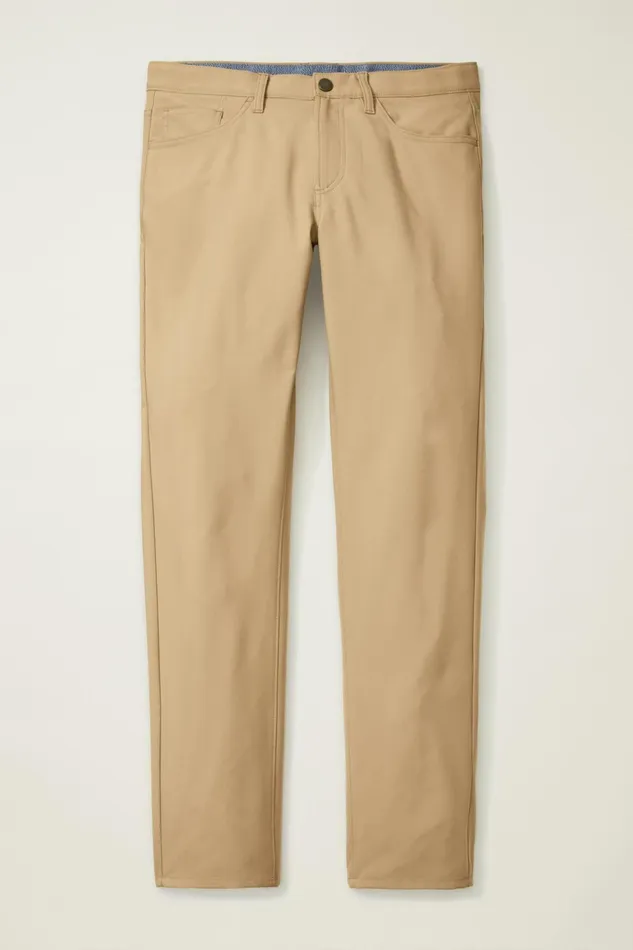 Men Golf Pants Bonobos Performance Link 5Pocket Pants Oak Khaki