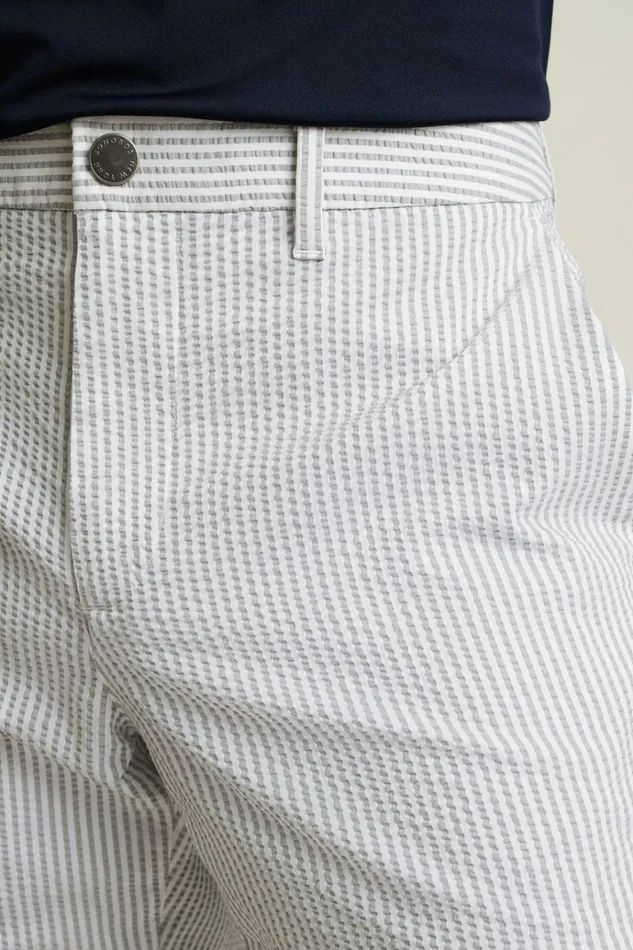 Men Golf Pants Bonobos Performance Seersucker Golf Pant Grey And White Stripe