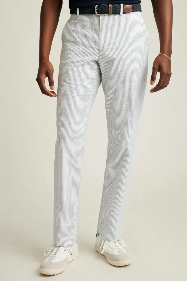 Men Golf Pants Bonobos Performance Seersucker Golf Pant Grey And White Stripe