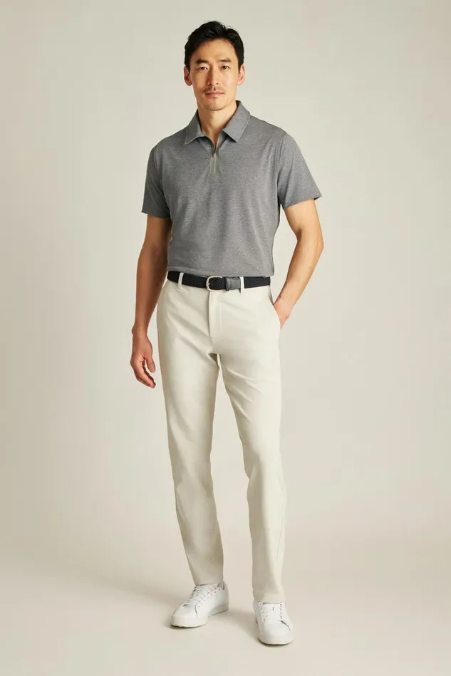 Men Golf Polos and Tops Bonobos All Day Zip Golf Polo Heather Grey