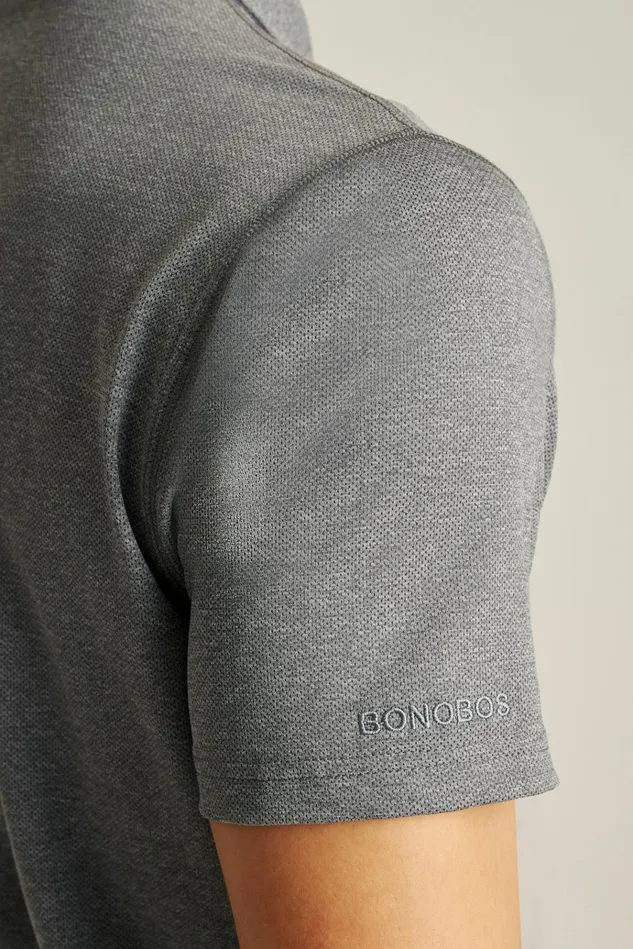 Men Golf Polos and Tops Bonobos All Day Zip Golf Polo Heather Grey