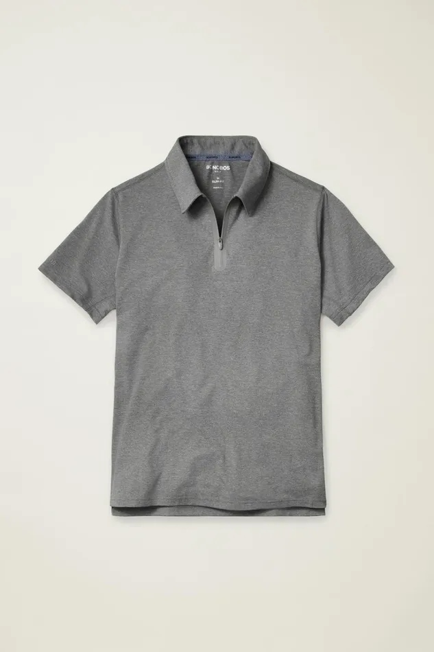 Men Golf Polos and Tops Bonobos All Day Zip Golf Polo Heather Grey