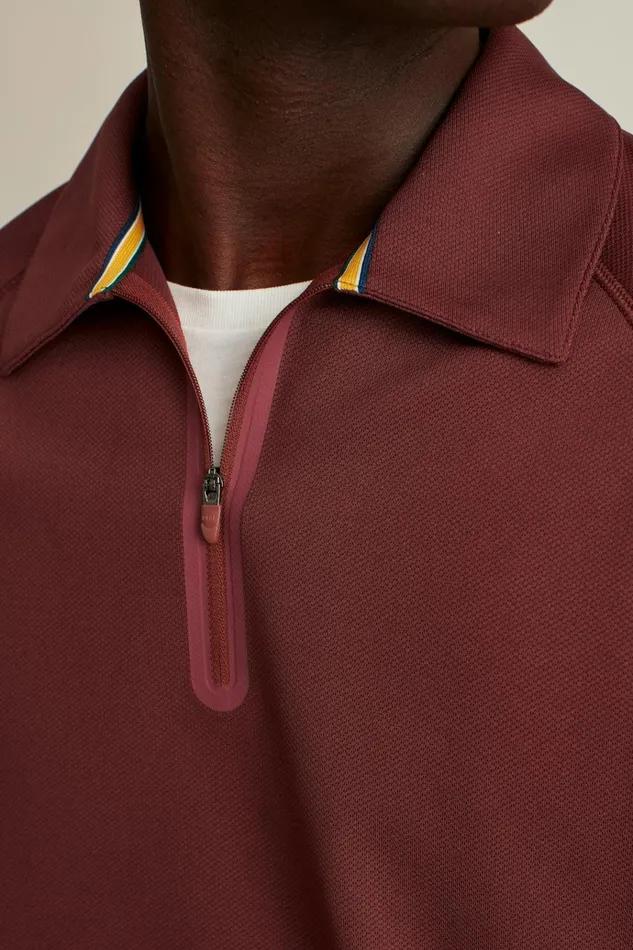 Men Golf Polos and Tops Bonobos Fall Ball Long Sleeve Golf Polo Bordeaux