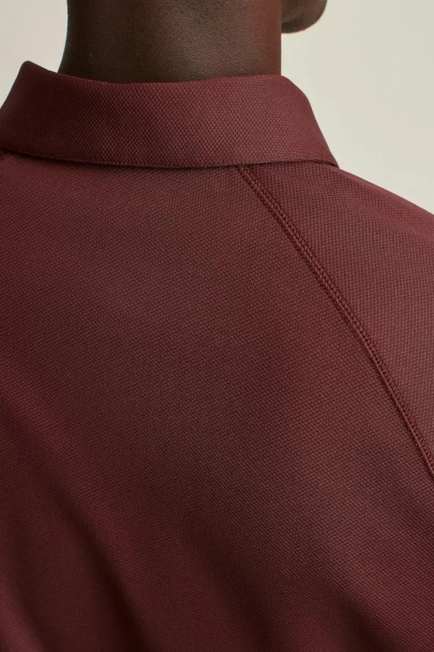 Men Golf Polos and Tops Bonobos Fall Ball Long Sleeve Golf Polo Bordeaux