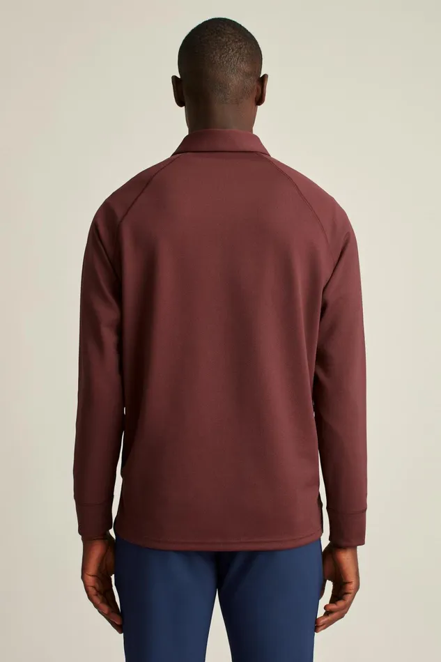 Men Golf Polos and Tops Bonobos Fall Ball Long Sleeve Golf Polo Bordeaux