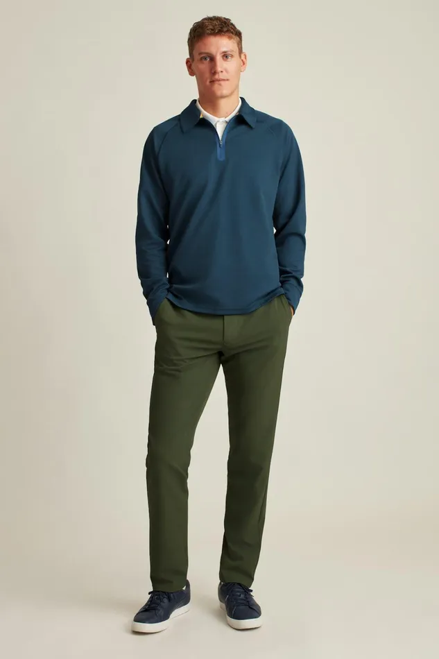 Men Golf Polos and Tops Bonobos Fall Ball Long Sleeve Golf Polo Navy